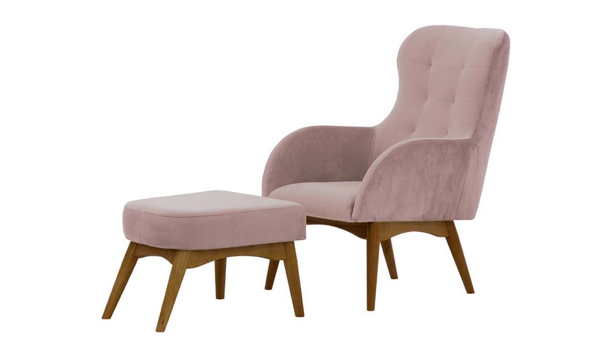 Fauteuil à oreilles avec repose-pied Hollis