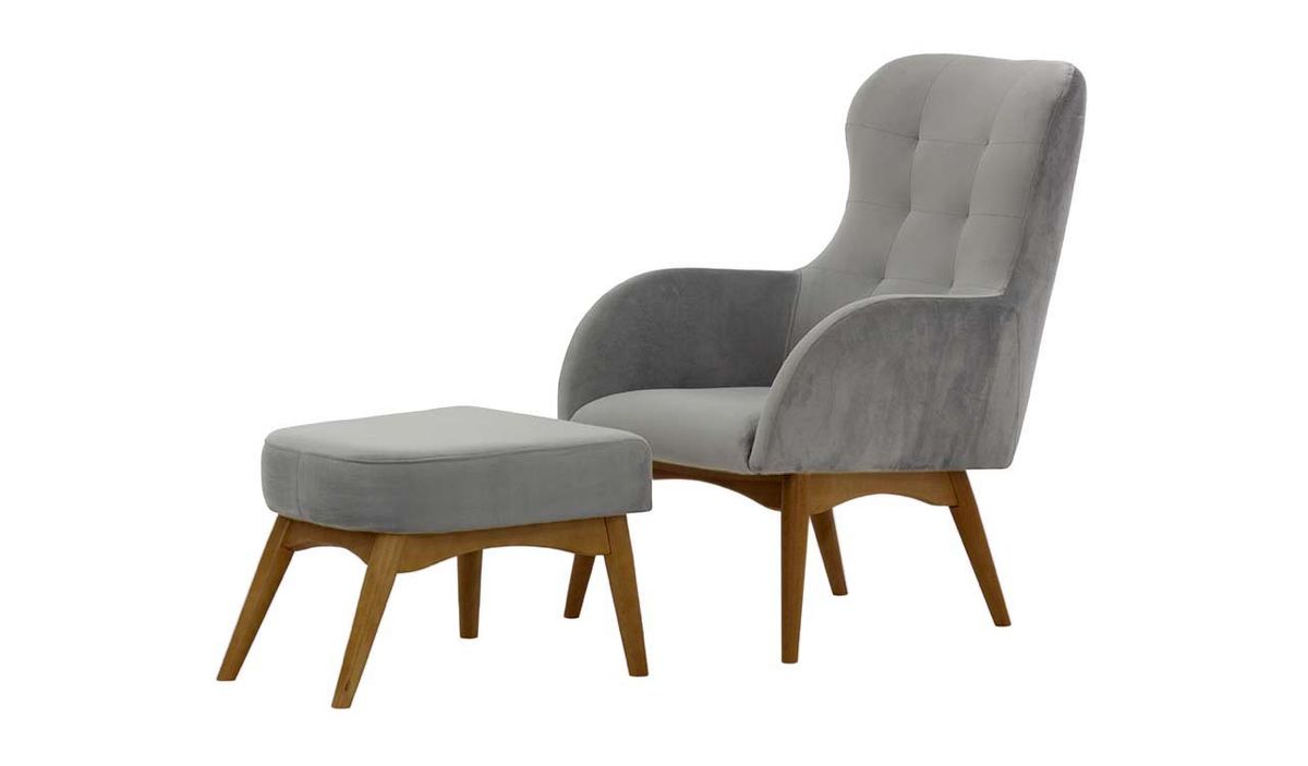 Fauteuil à oreilles avec repose-pied Hollis