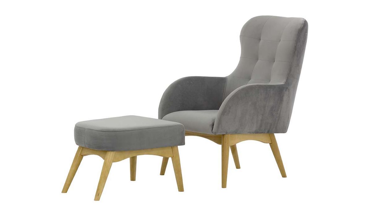 Fauteuil à oreilles avec repose-pied Hollis