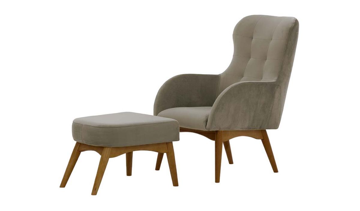Fauteuil à oreilles avec repose-pied Hollis