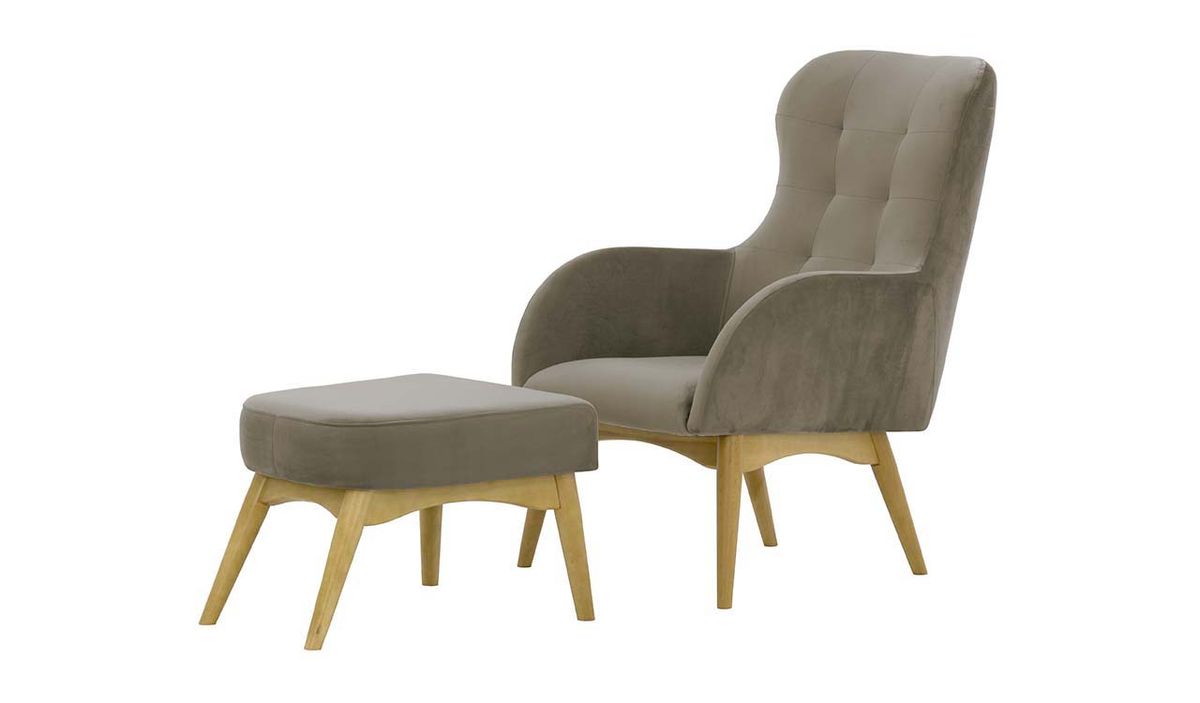 Fauteuil à oreilles avec repose-pied Hollis