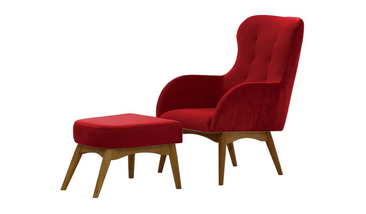 Fauteuil à oreilles avec repose-pied Hollis — vue 7