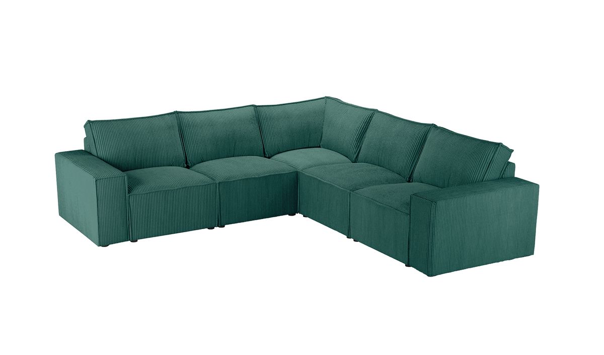 Charles - Grand canapé d’angle modulaire, Poso 14 - vert foncé