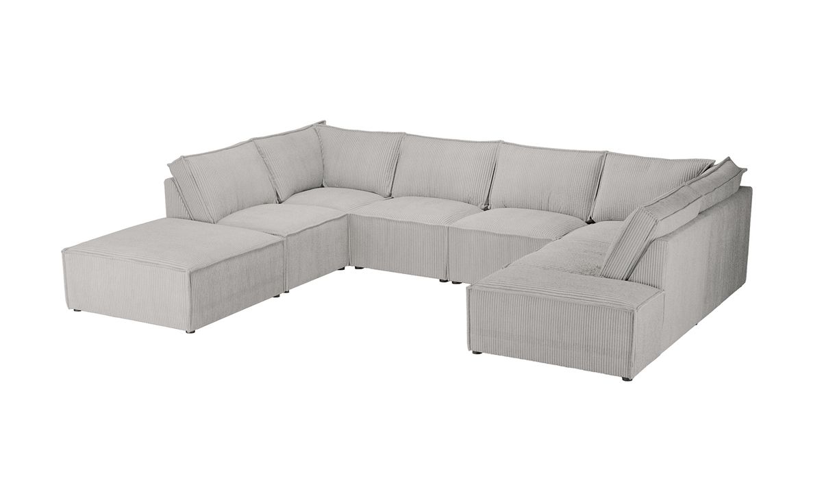 Charles - Grand canapé d’angle modulaire U, Poso 100 - crème