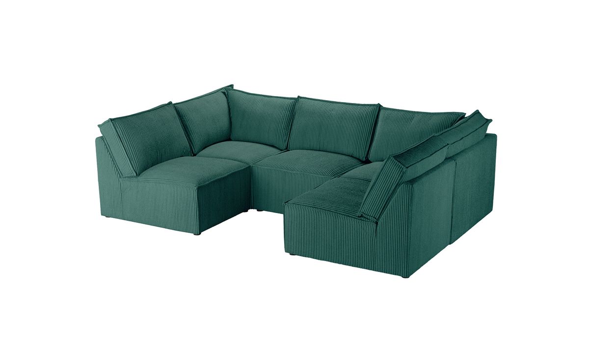 Charles - Canapé d’angle modulaire U, Poso 14 - vert foncé