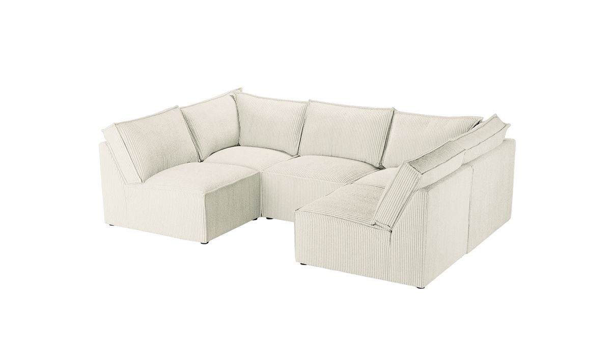 Charles - Canapé d’angle modulaire U, Poso 38 - crème-ivoire