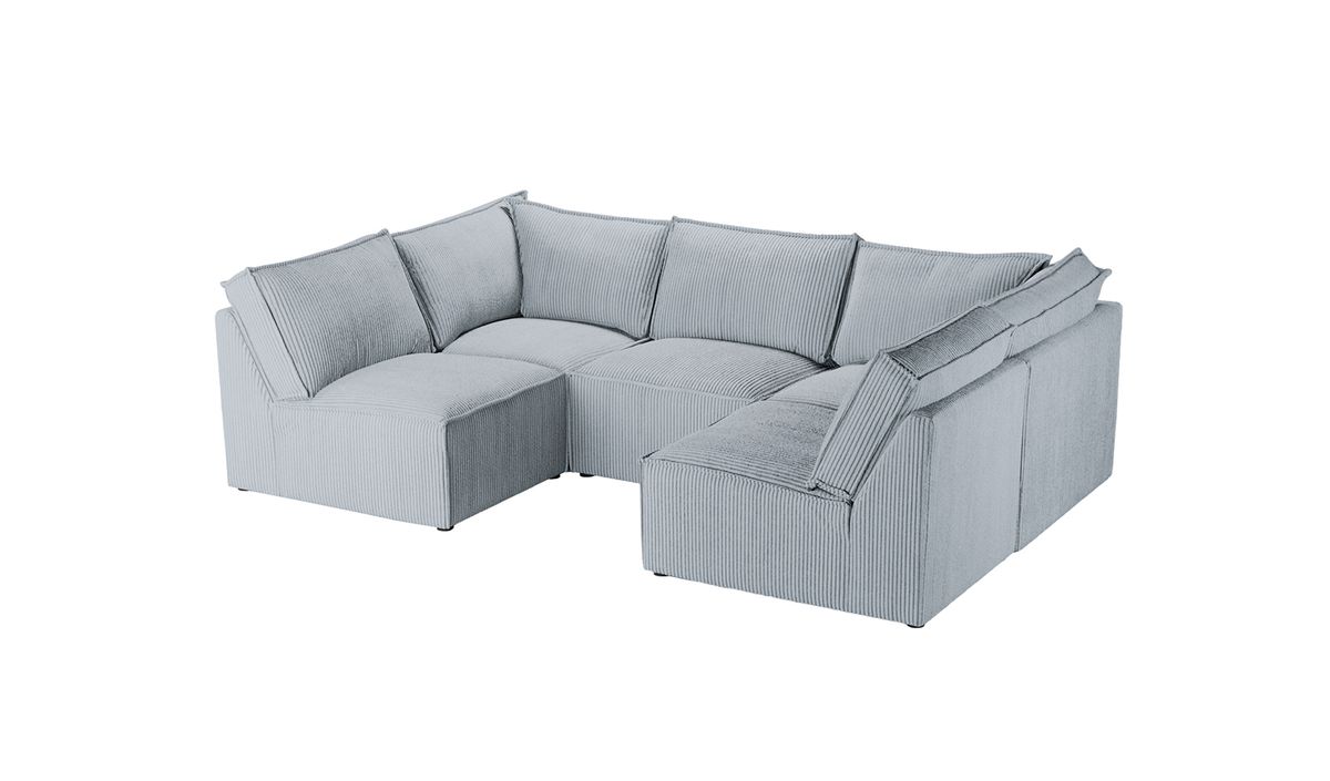 Charles - Canapé d’angle modulaire U, Poso 55 - gris clair