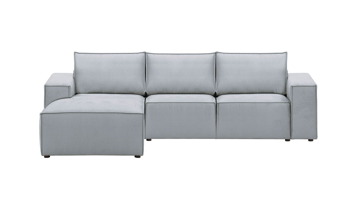 Canapé d’angle gauche Charles, gris/marron - Fancy 96