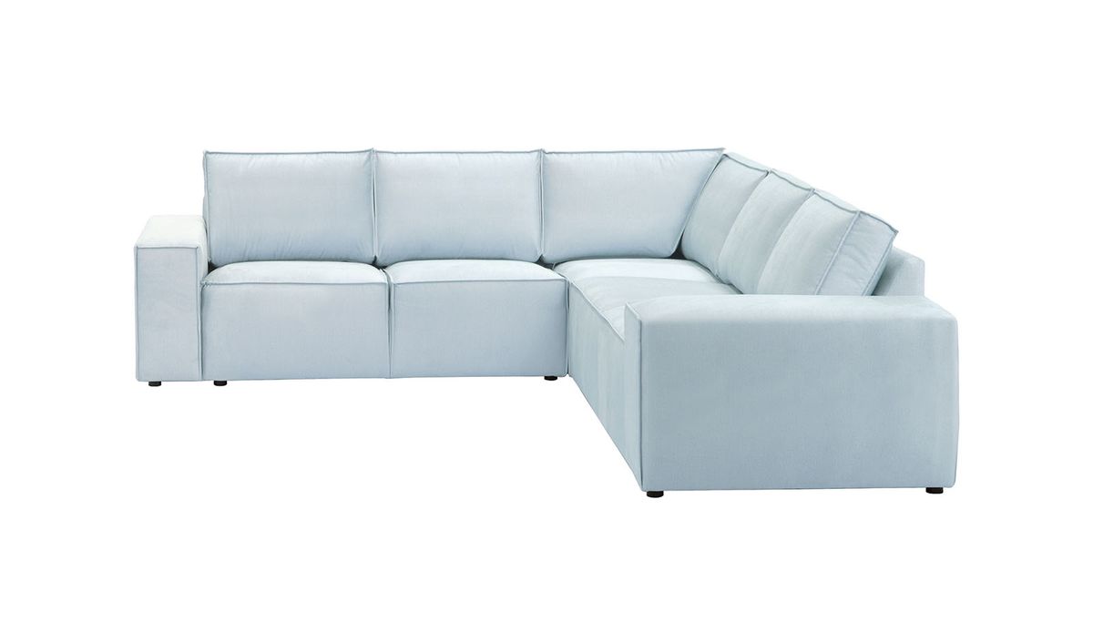 Charles - Grand canapé d’angle modulaire, gris clair - Fancy 85
