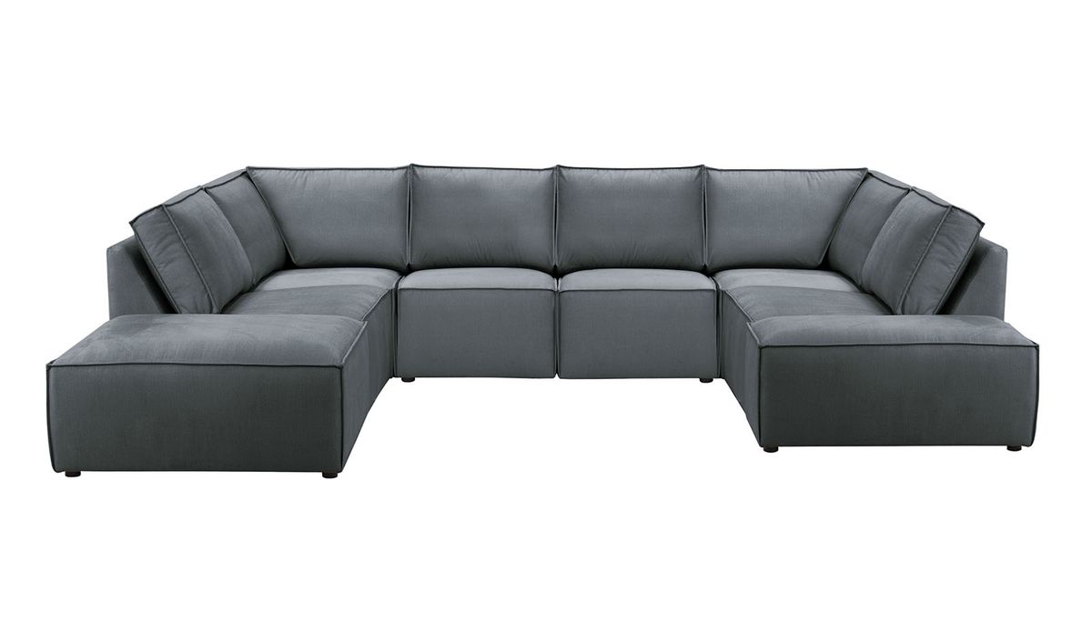 Charles - Grand canapé d’angle modulaire U, graphite - Fancy 99