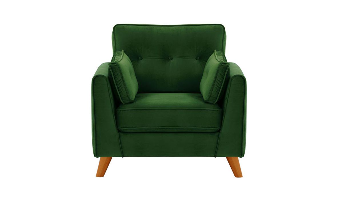 Fauteuil Magnus, vert foncé - Velluto 10, Couleur des pieds: aveo