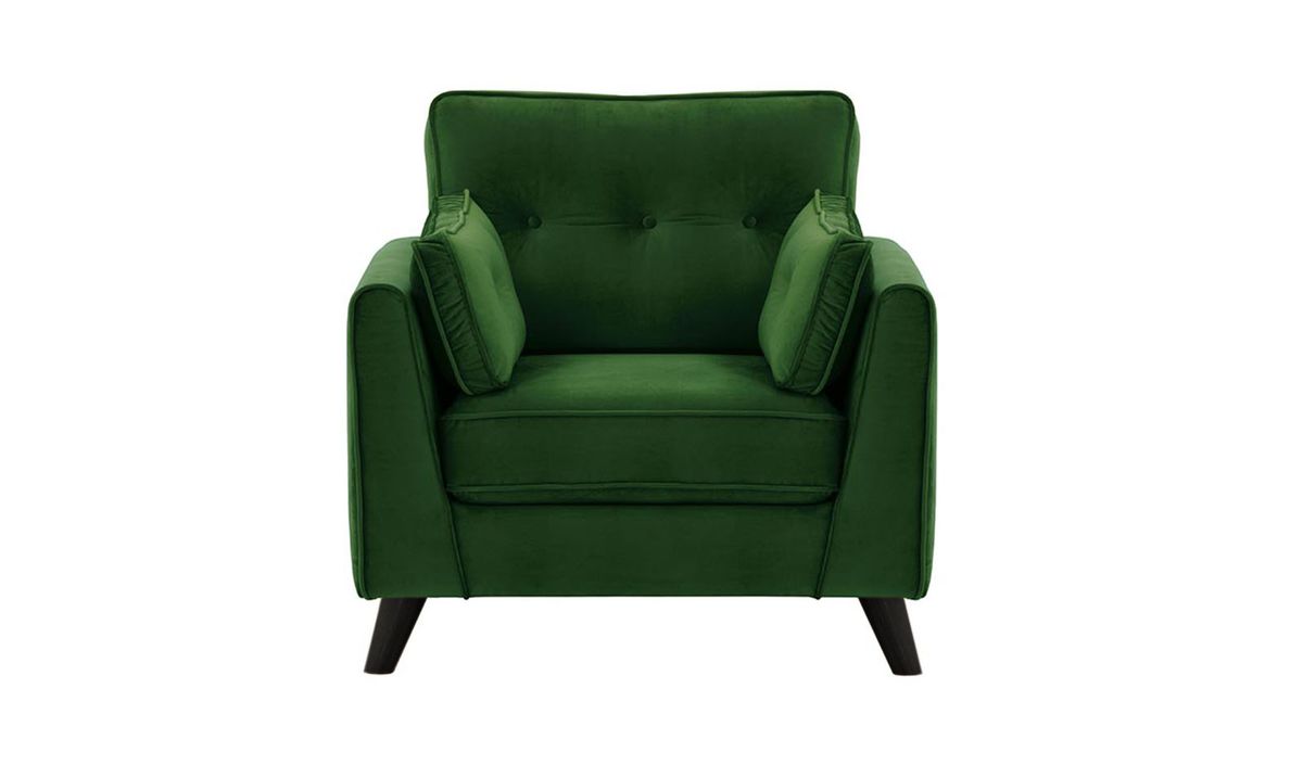 Fauteuil Magnus, vert foncé - Velluto 10, Couleur des pieds: Noir