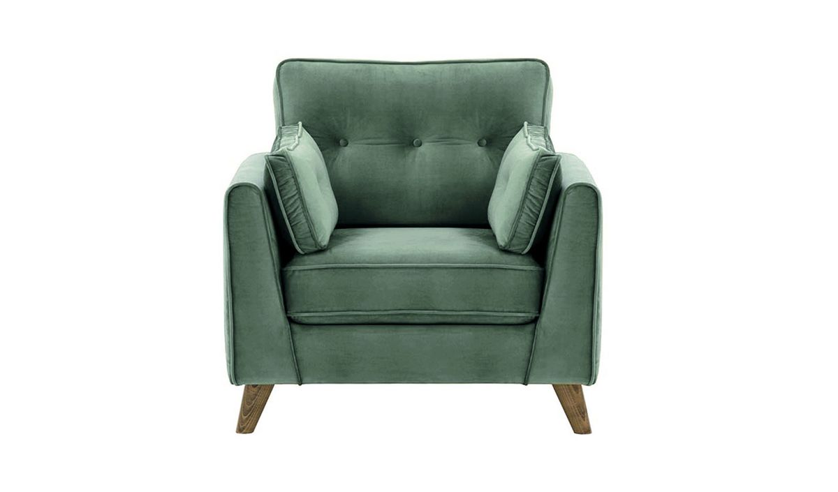 Fauteuil Magnus, bleu - Velluto 12, Couleur des pieds: Noir wax