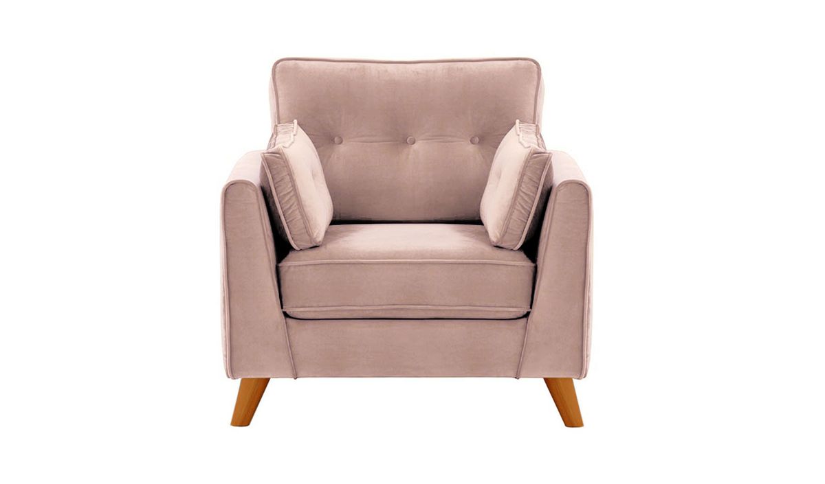 Fauteuil Magnus, lila/rose - Velluto 14, Couleur des pieds: aveo