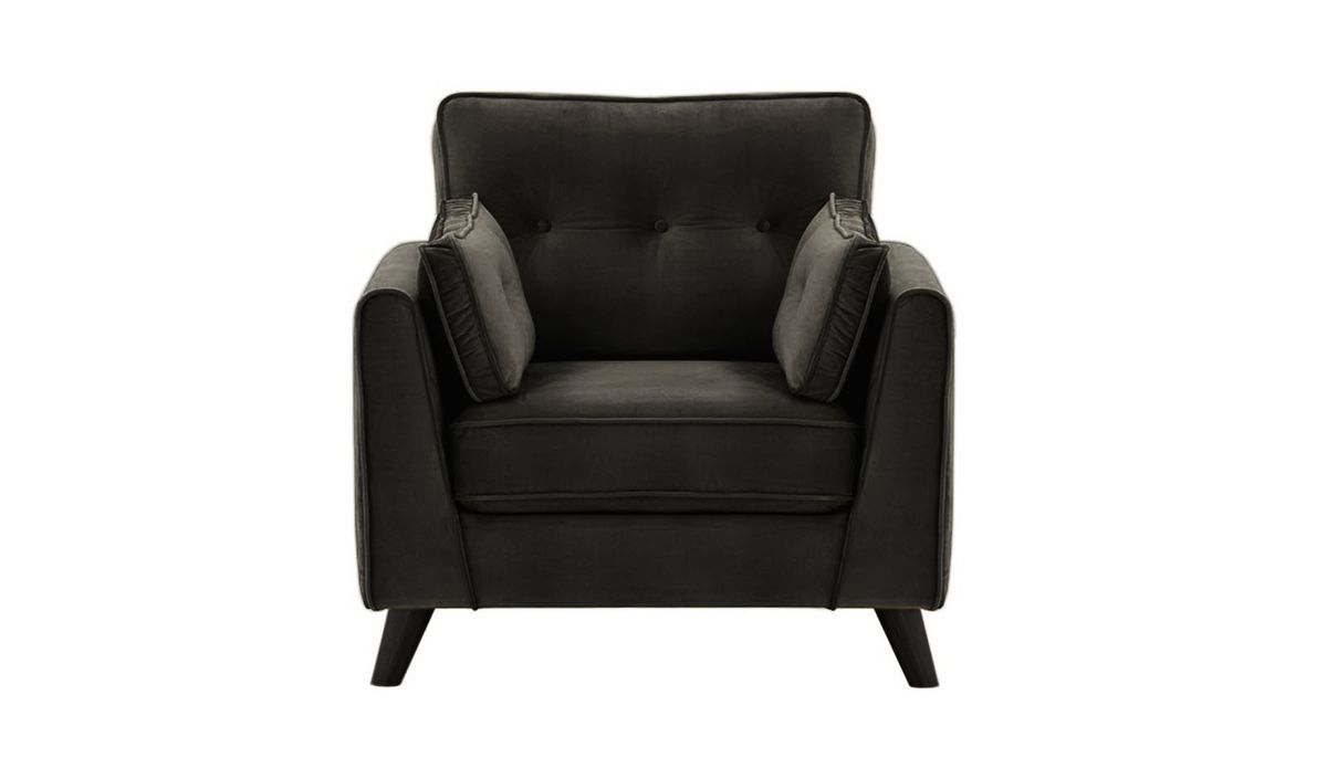 Fauteuil Magnus, noir - Velluto 20, Couleur des pieds: Noir