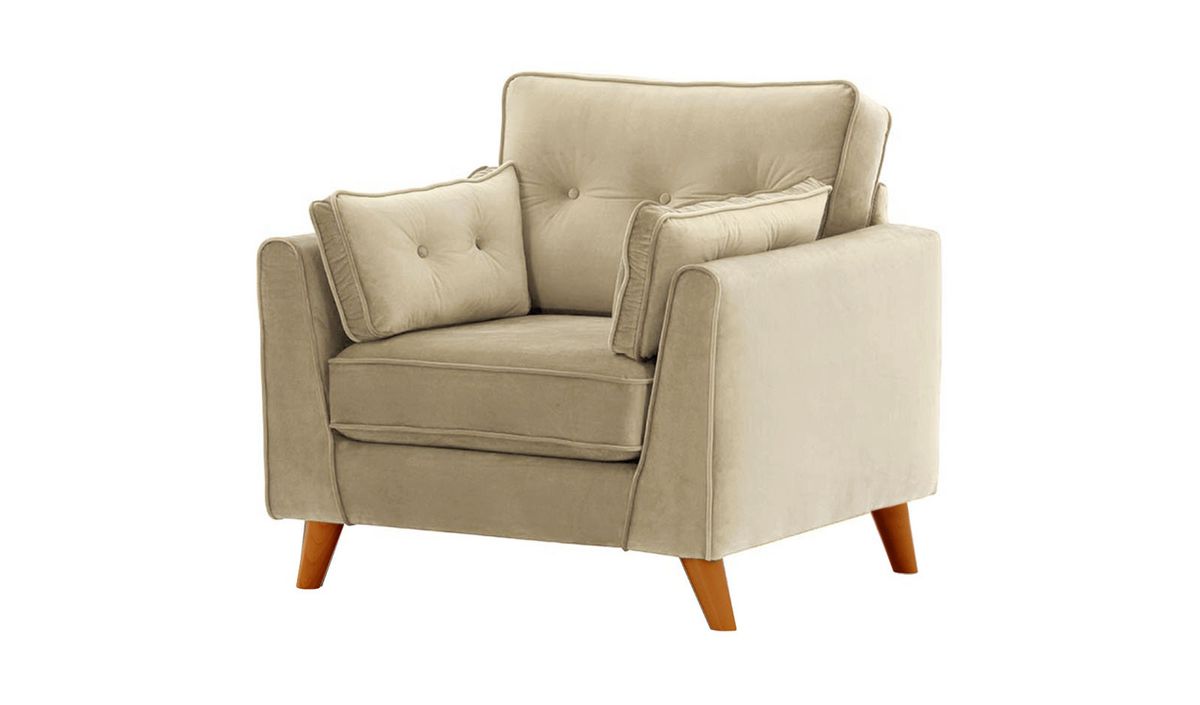 Fauteuil Magnus, beige - Velluto 3, Couleur des pieds: aveo