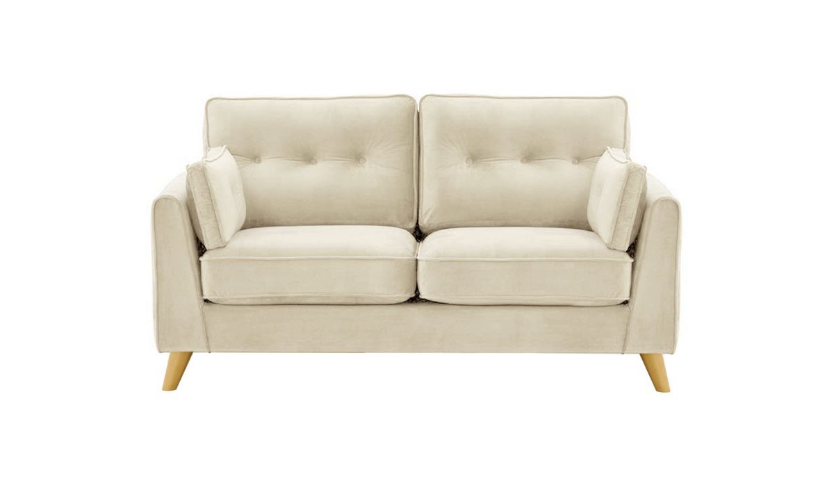Canapé deux places Magnus, beige clair - Velluto 2, Couleur des pieds: Chêne clair