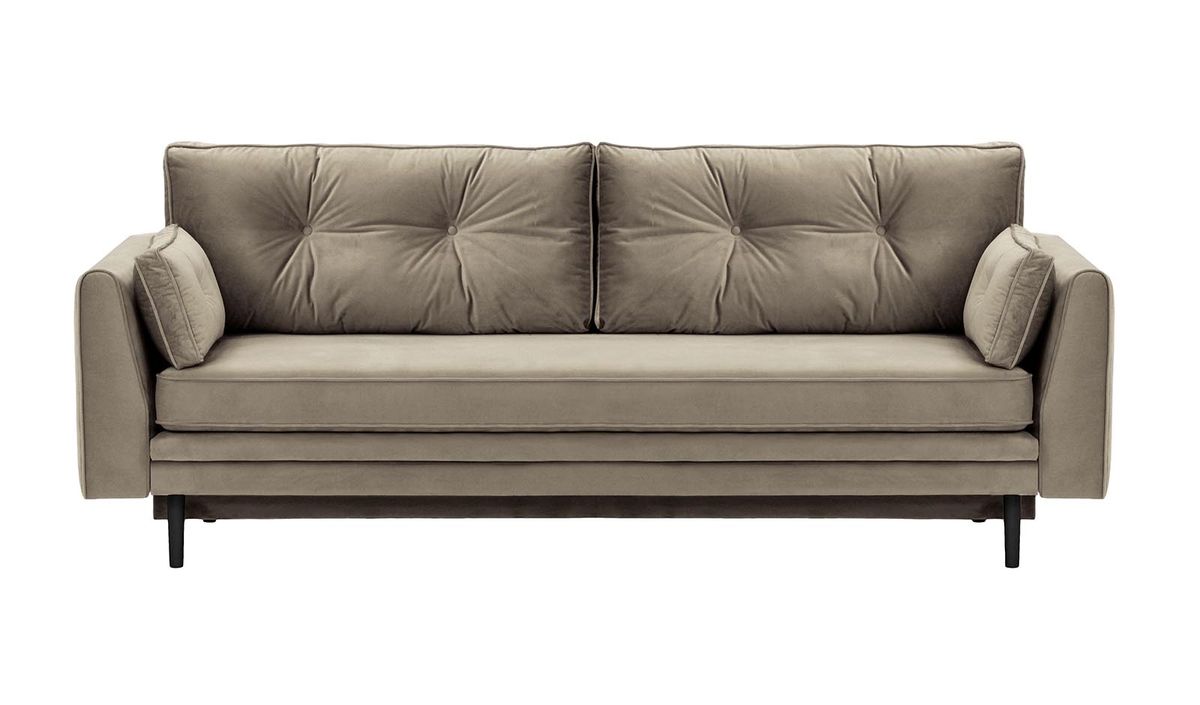 Canapé convertible avec coffre de rangement Magnus, gris éléphant - Velluto 17, Couleur des pieds: Noir