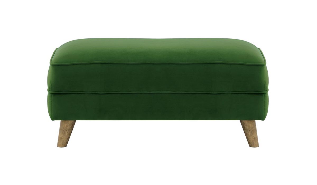 Pouf Magnus, vert foncé - Velluto 10, Couleur des pieds: Noir wax