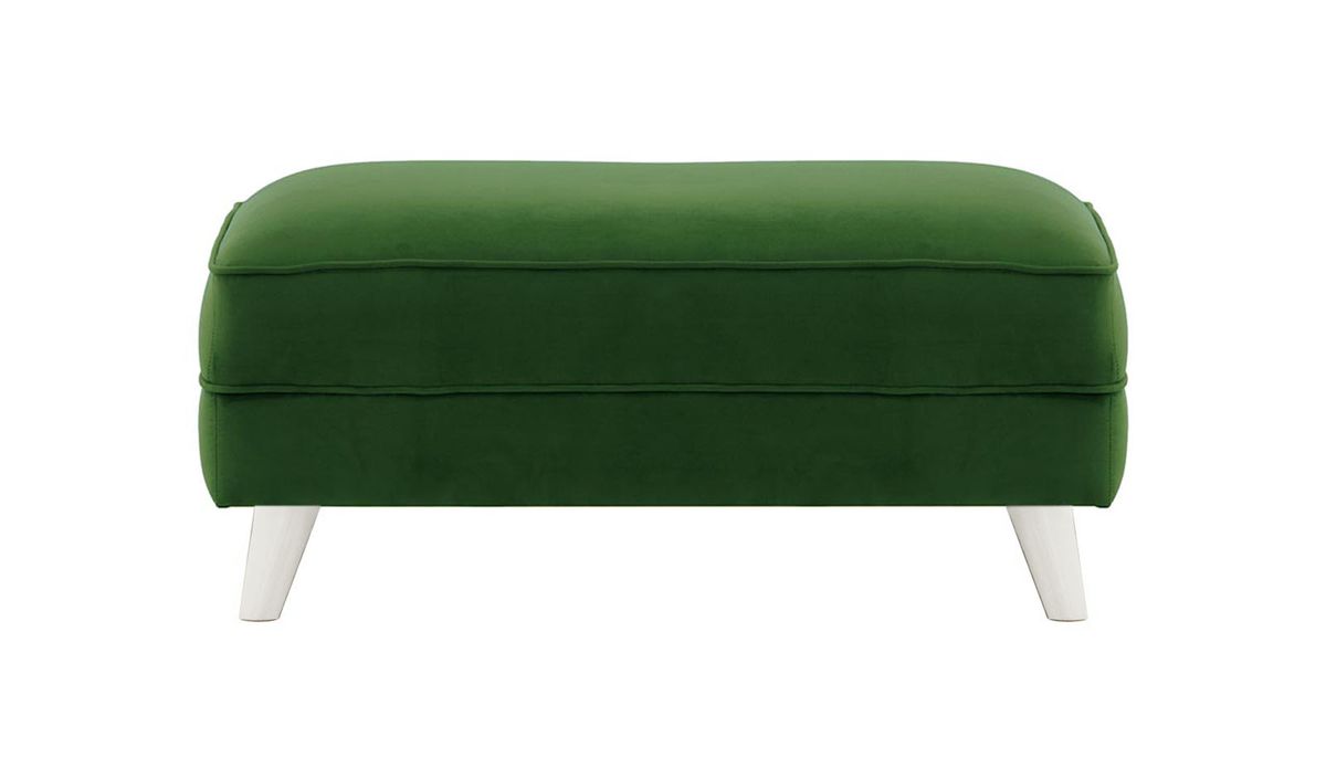 Pouf Magnus, vert foncé - Velluto 10, Couleur des pieds: Blanc
