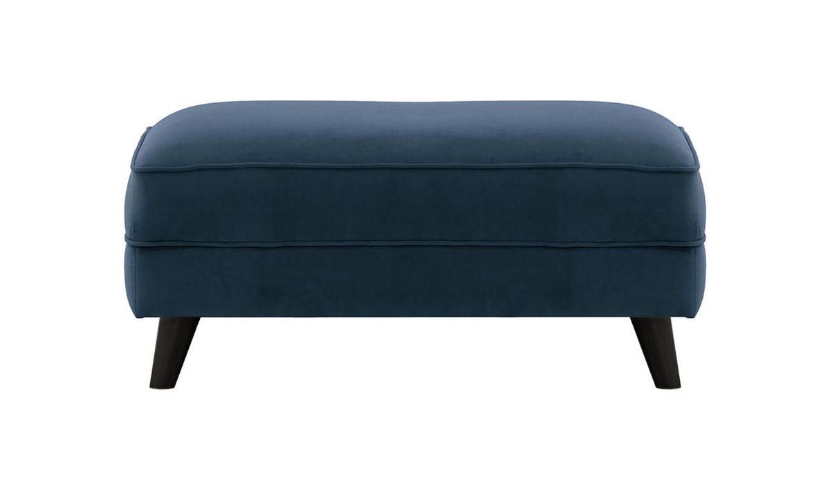 Pouf Magnus, bleu - Velluto 11, Couleur des pieds: Noir