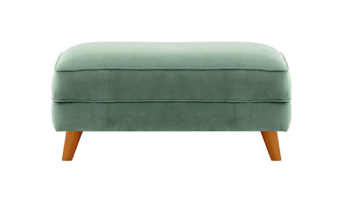 Pouf Magnus, bleu - Velluto 12, Couleur des pieds: aveo