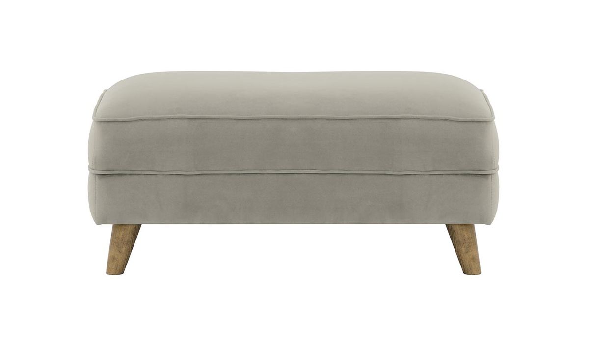 Pouf Magnus, gris clair - Velluto 15, Couleur des pieds: Noir wax