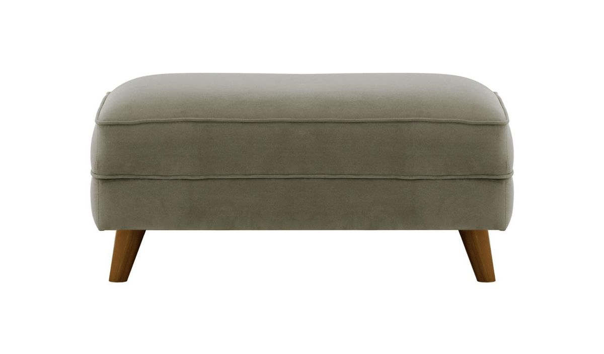 Pouf Magnus, gris éléphant - Velluto 17, Couleur des pieds: Chêne foncé