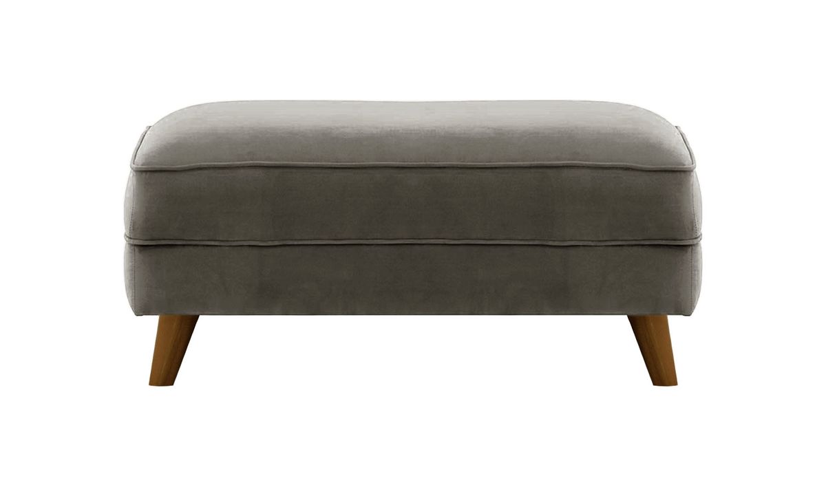 Pouf Magnus, graphite - Velluto 19, Couleur des pieds: Chêne foncé