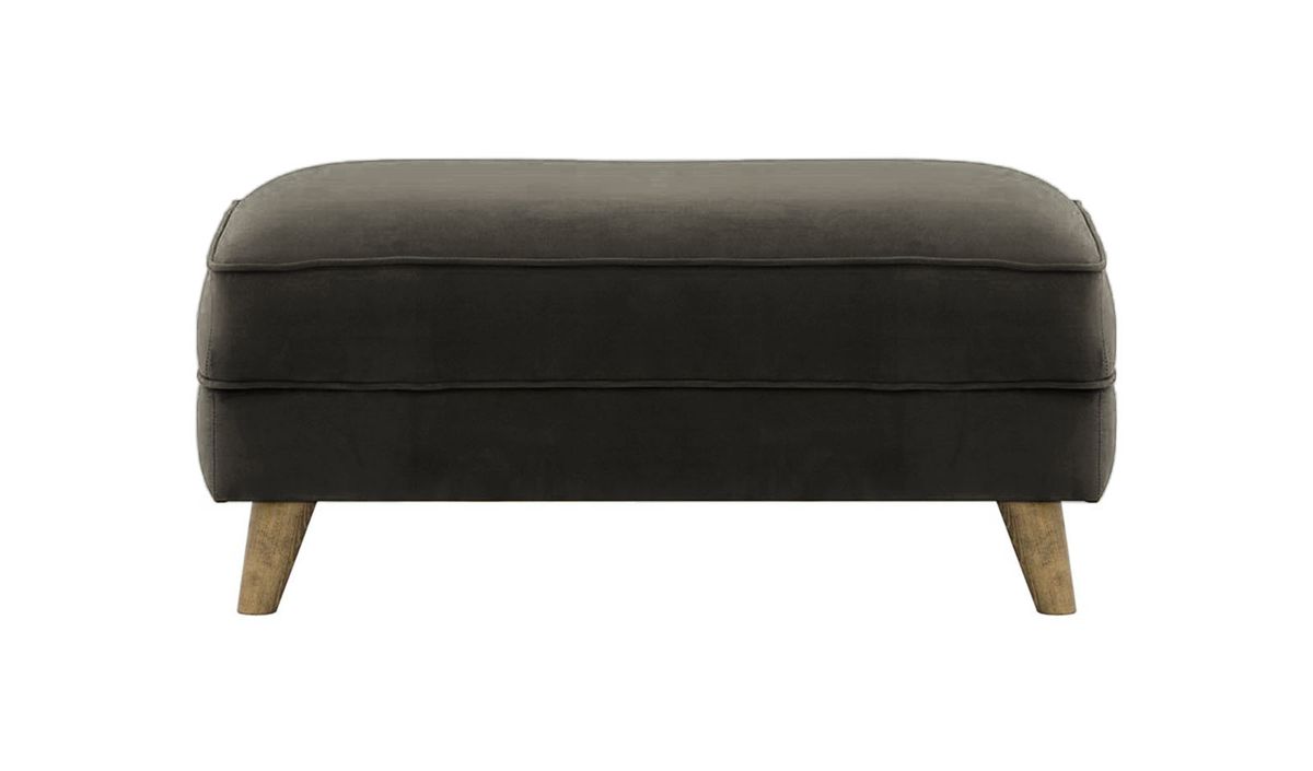 Pouf Magnus, noir - Velluto 20, Couleur des pieds: Noir wax