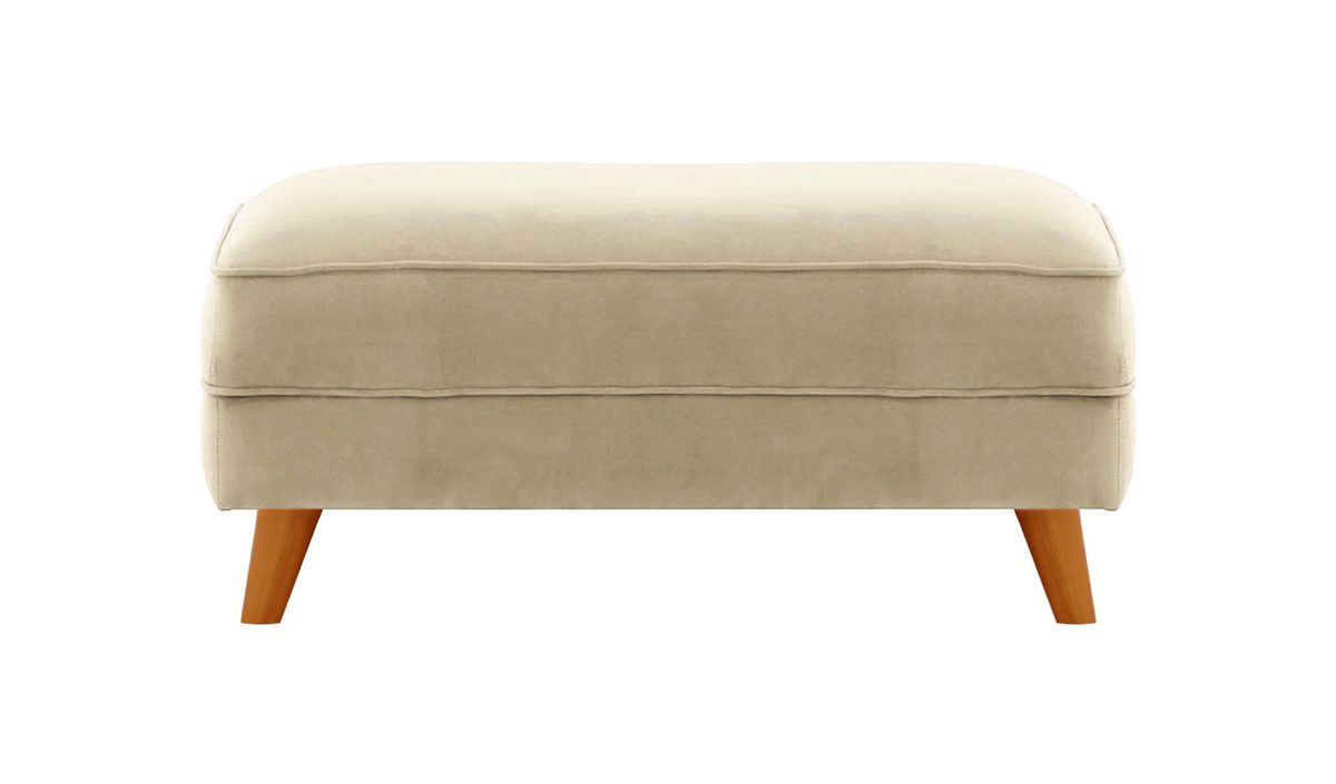 Pouf Magnus, beige - Velluto 3, Couleur des pieds: aveo