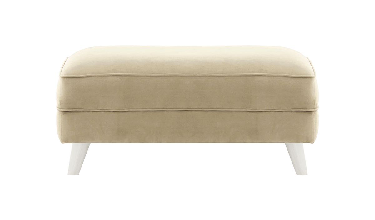 Pouf Magnus, beige - Velluto 3, Couleur des pieds: Blanc