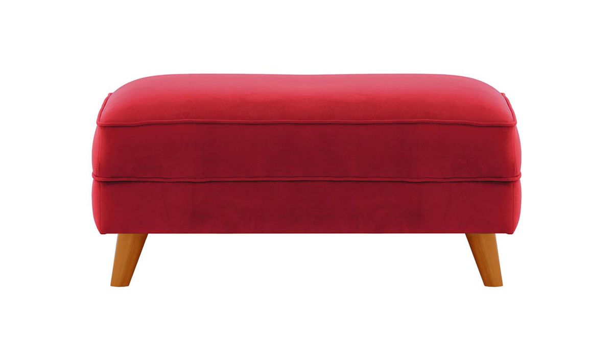 Pouf Magnus, rouge - Velluto 7, Couleur des pieds: aveo