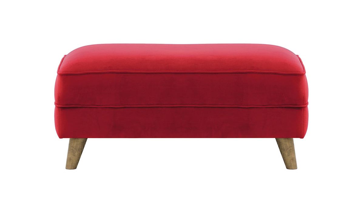 Pouf Magnus, rouge - Velluto 7, Couleur des pieds: Noir wax