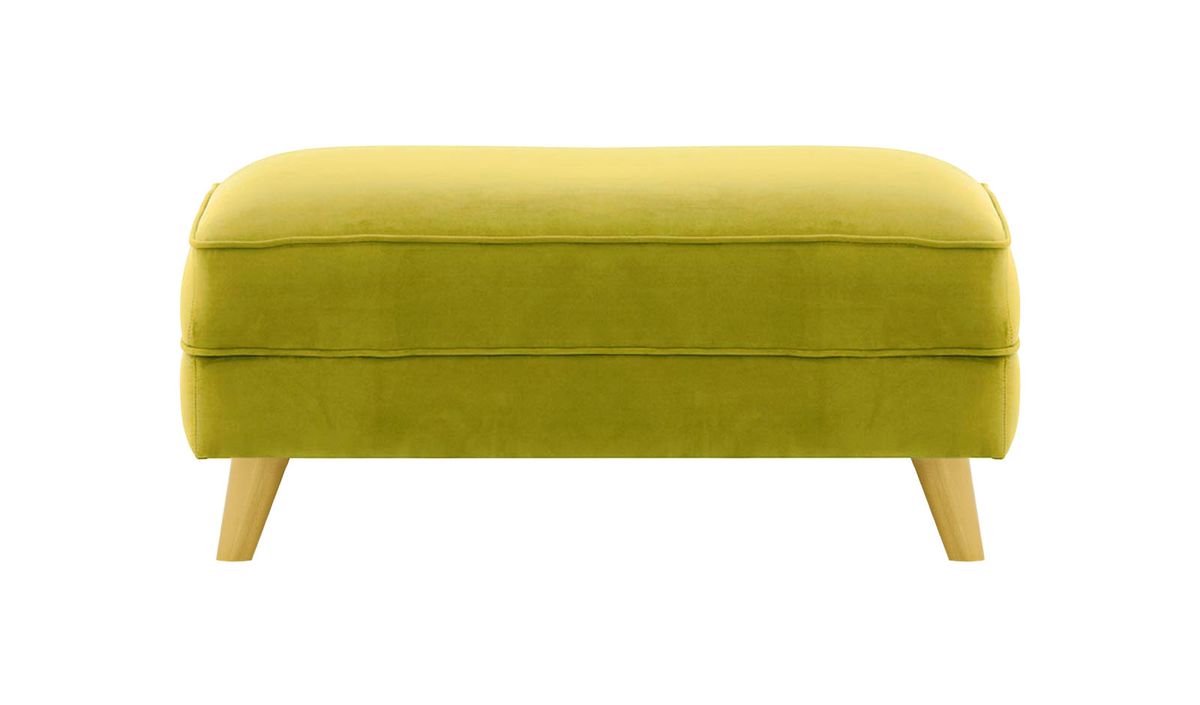 Pouf Magnus, olive - Velluto 9, Couleur des pieds: Chêne clair