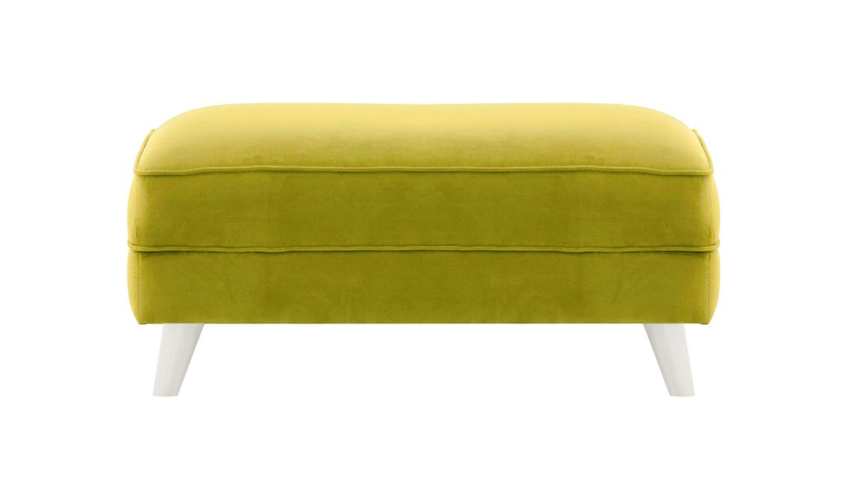 Pouf Magnus, olive - Velluto 9, Couleur des pieds: Blanc