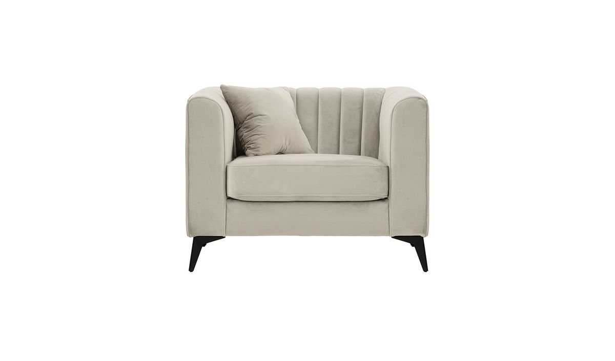 Fauteuil Mary, beige clair - Velluto 2, Couleur des pieds: noir mat