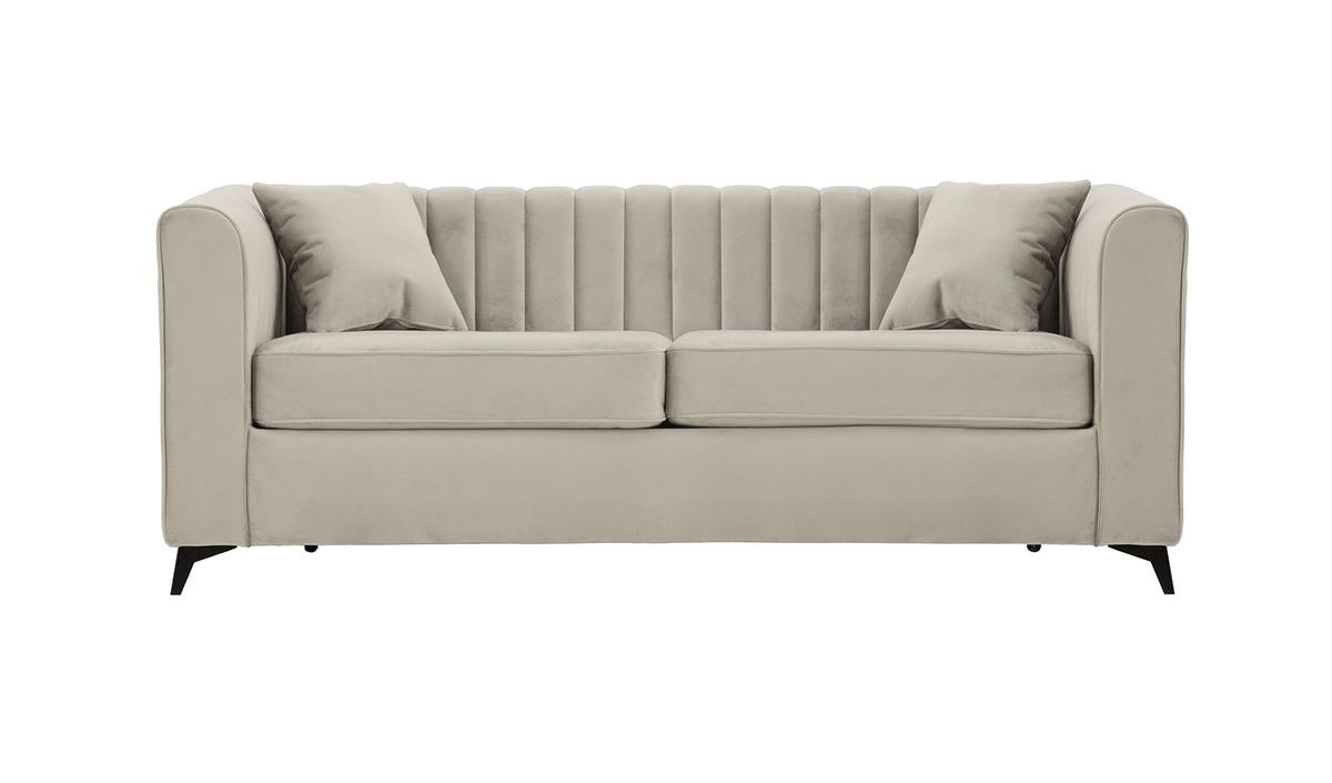 Mary - Canapé convertible 140, beige clair - Velluto 2, Couleur des pieds: noir mat