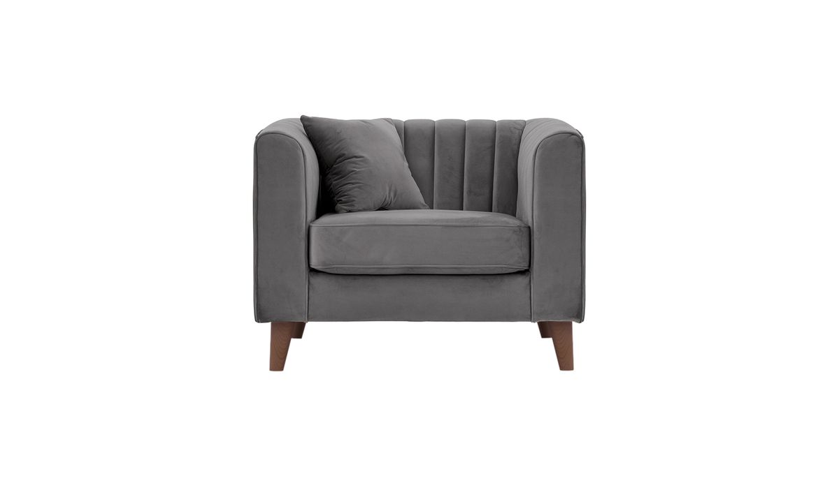 Fauteuil Mary, gris éléphant - Velluto 17