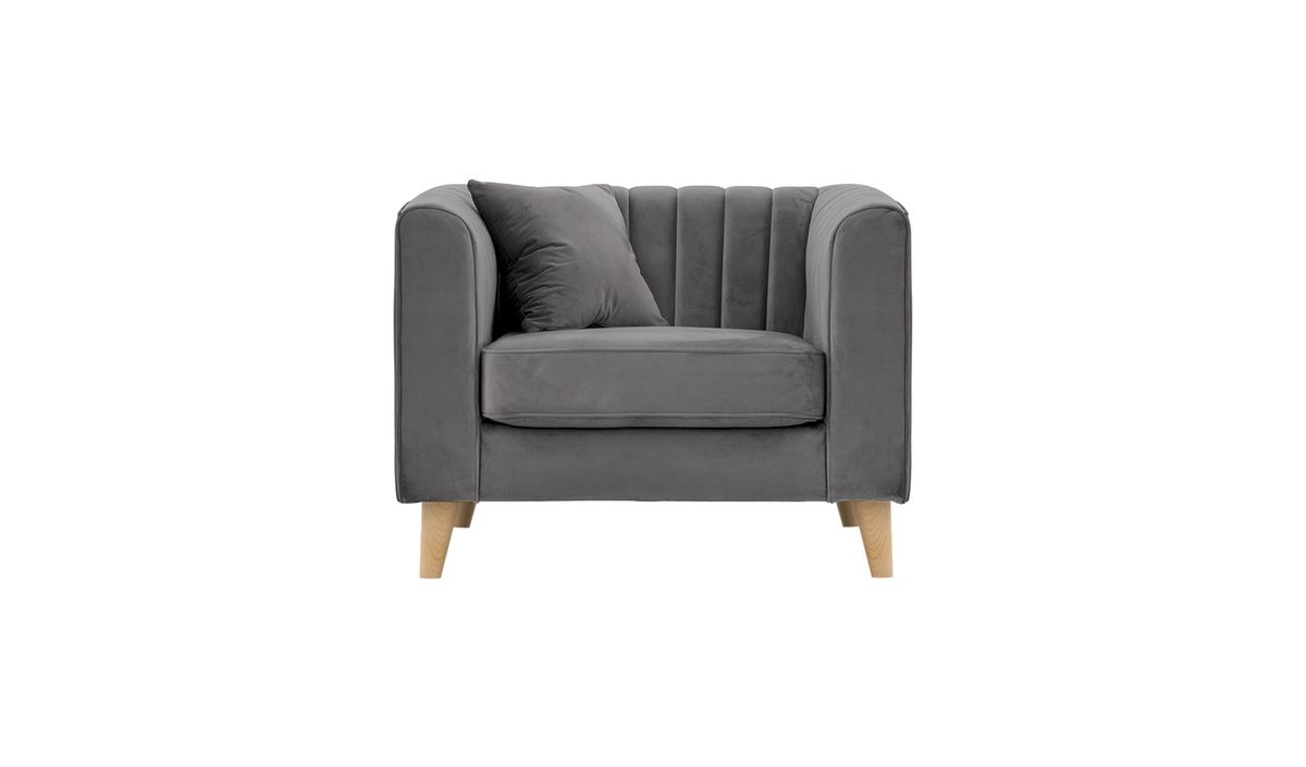 Fauteuil Mary, gris éléphant - Velluto 17
