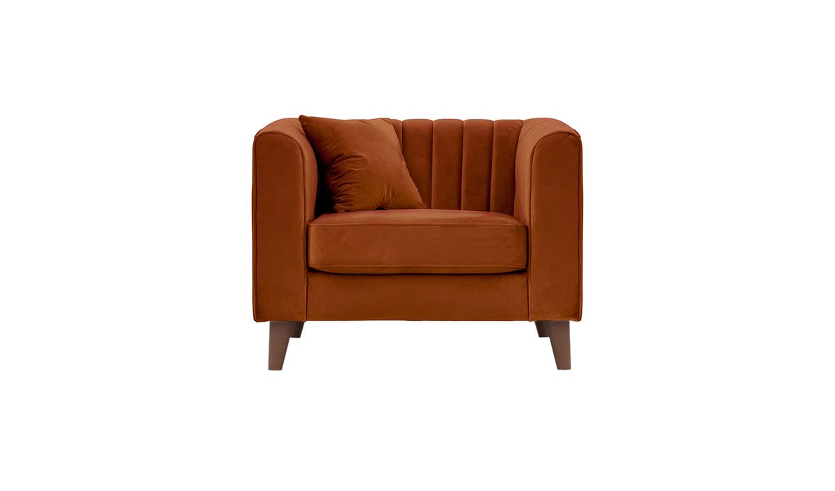 Fauteuil Mary, Velluto 33 - orange rouillé
