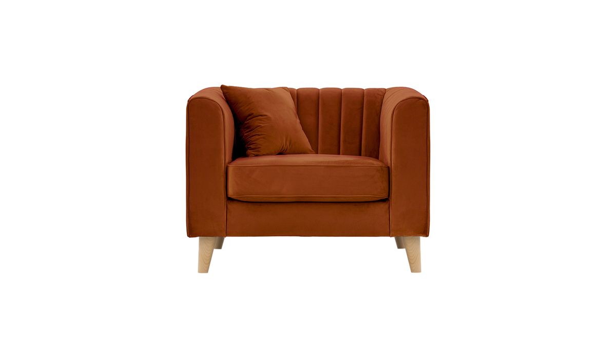 Fauteuil Mary, Velluto 33 - orange rouillé
