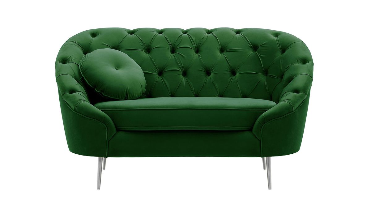 Fauteuil Kooper capitonné, vert foncé - Velluto 10