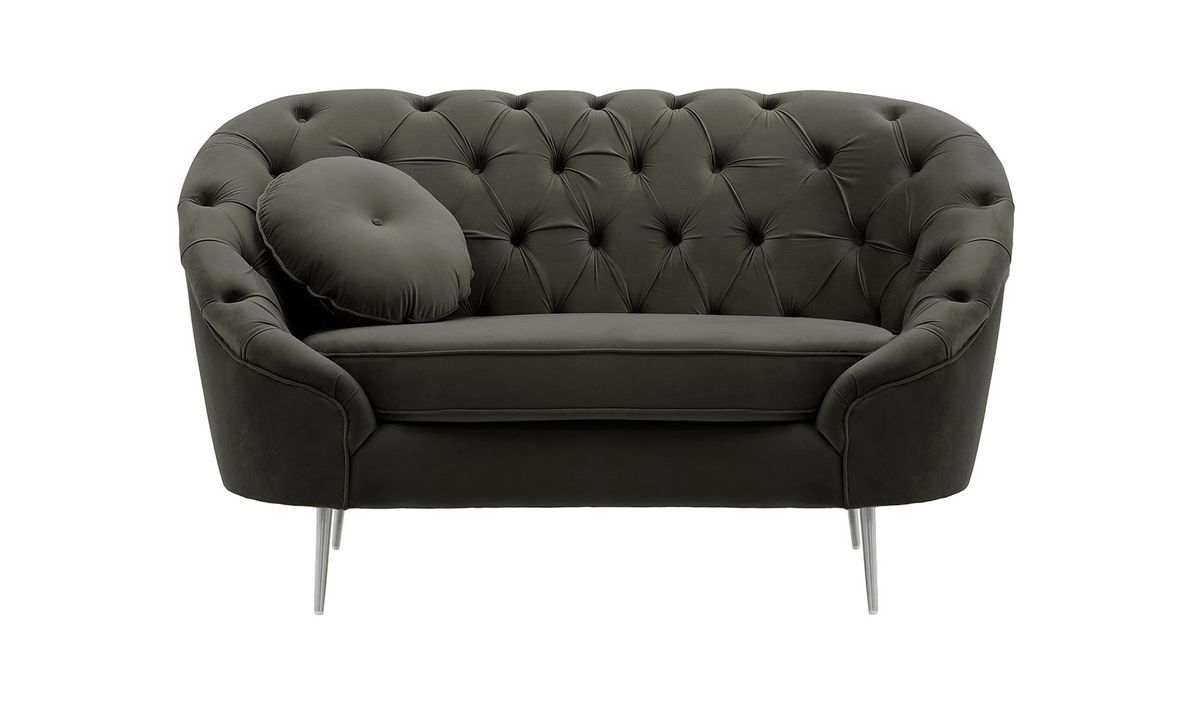 Fauteuil Kooper capitonné, graphite - Velluto 19