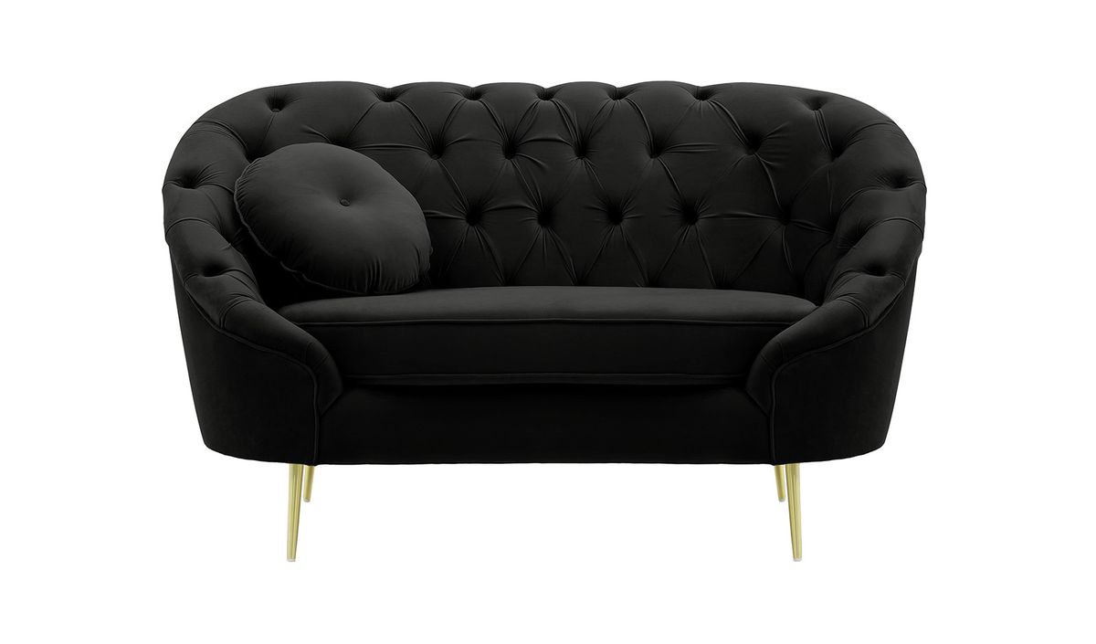 Fauteuil Kooper capitonné, noir - Velluto 20