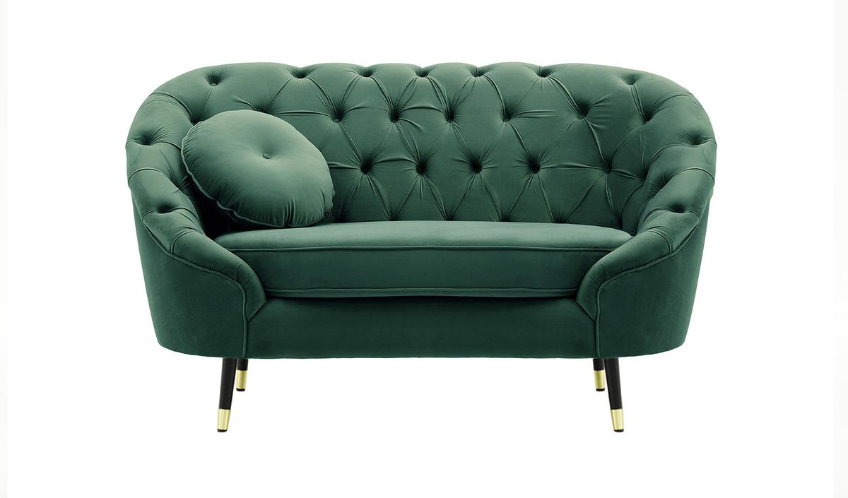 Fauteuil Kooper capitonné, bleu - Velluto 12