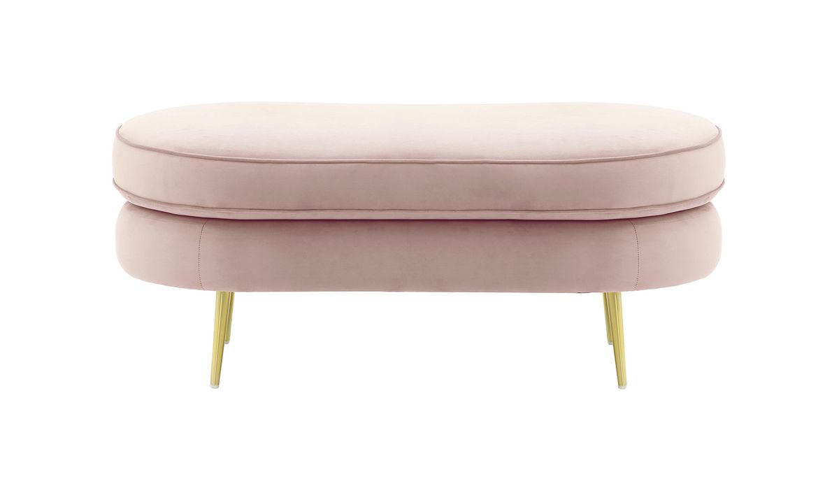 Pouf Kooper, lila/rose - Velluto 14, Couleur des pieds: Métal doré