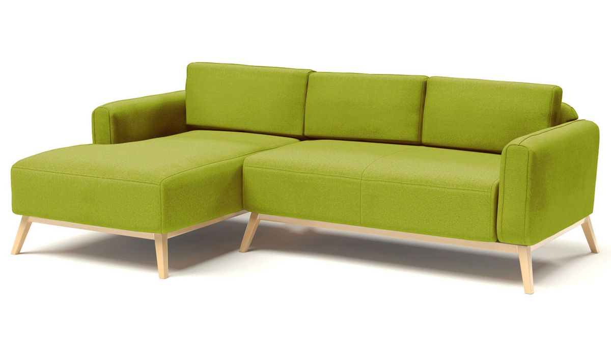 Canapé d’angle gauche Modena, vert citron - Baku 7