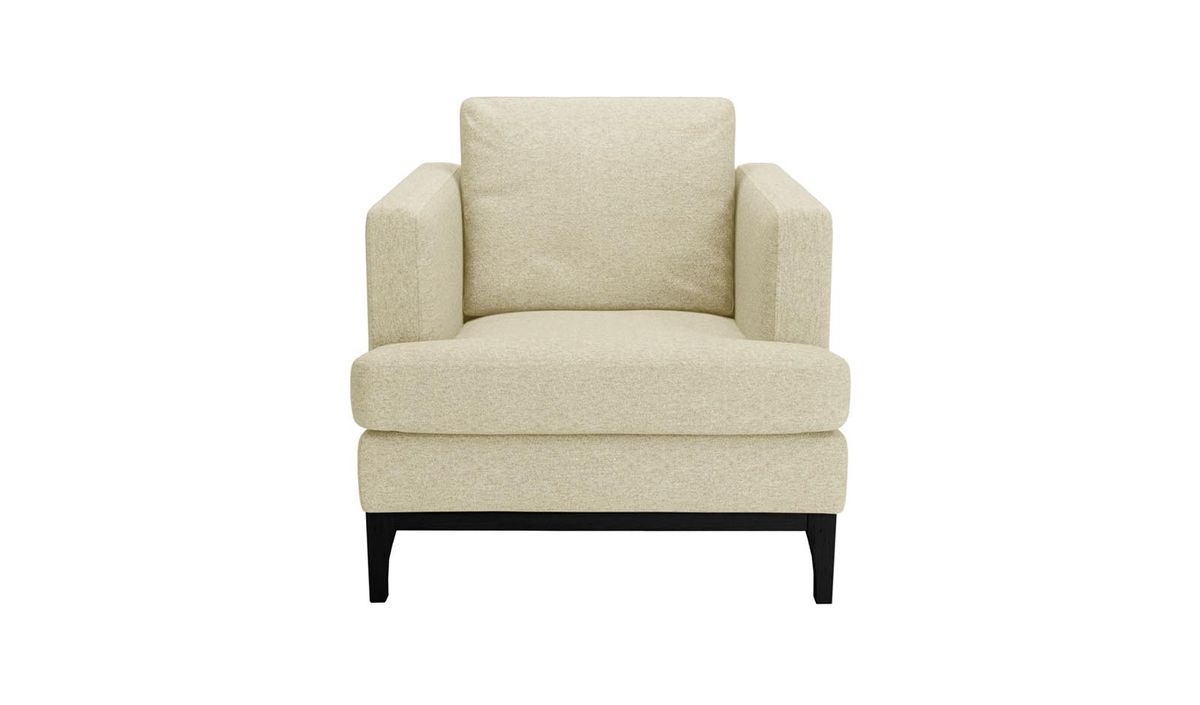 Fauteuil Scarlett, crème - Baku 15, Couleur des pieds: Noir