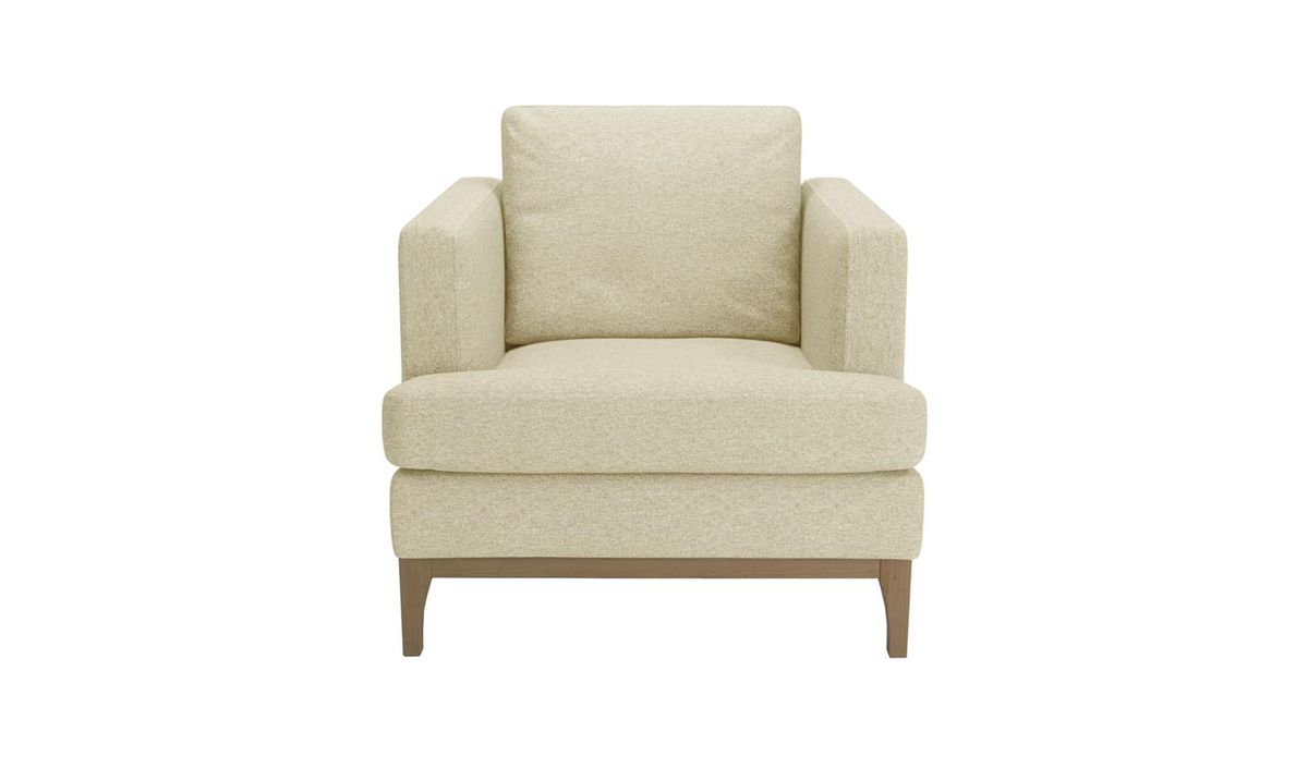 Fauteuil Scarlett, crème - Baku 15, Couleur des pieds: Noir wax